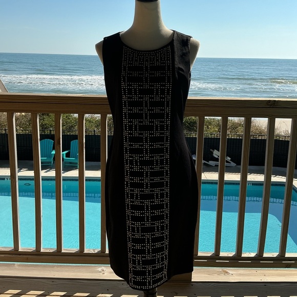 Karl Lagerfeld Classic Black Sheath with Gold Detailing - Picture 8 of 8